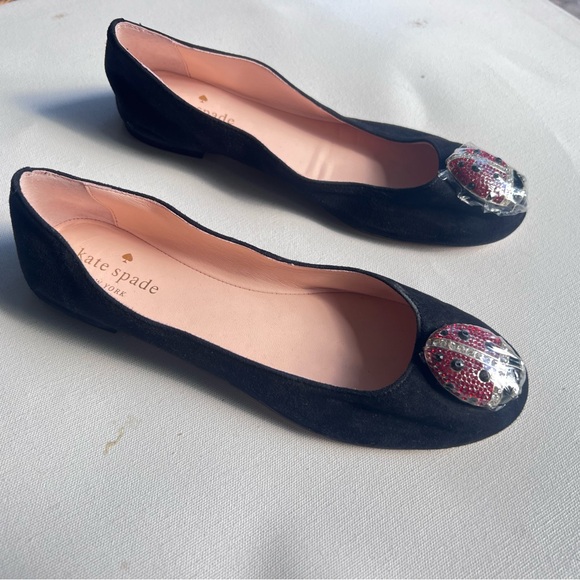 New Kate Spade jeweled Wendy lady bug black  flats 5 1/2
5.5 - Picture 6 of 7